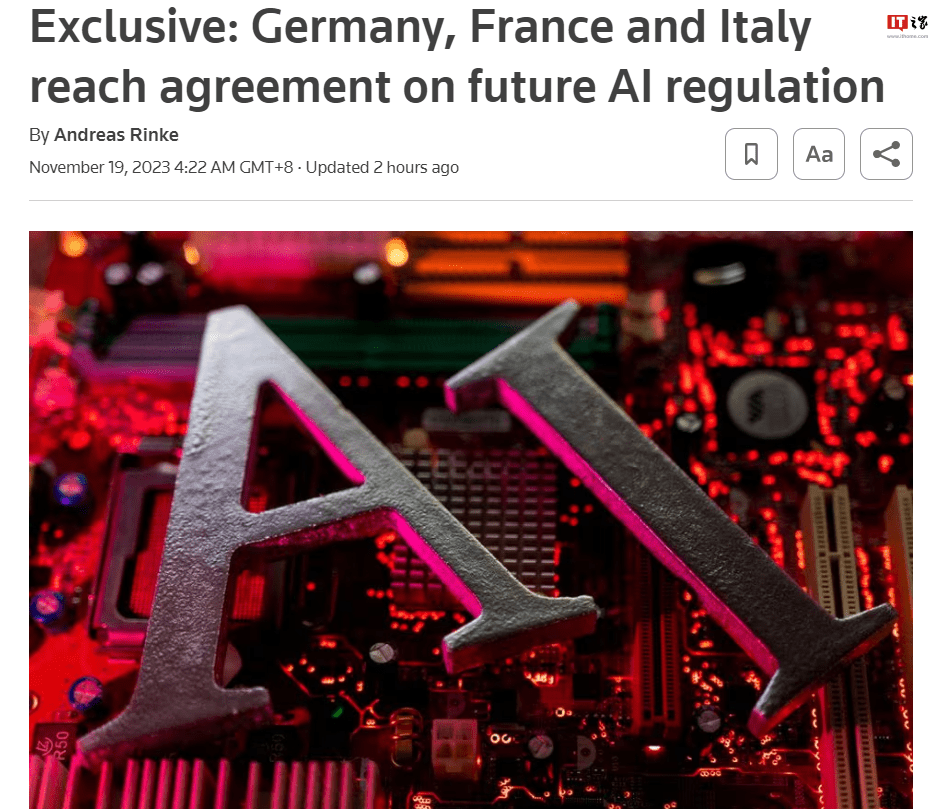 Germany, France and Italy reach agreement on future AI regulation