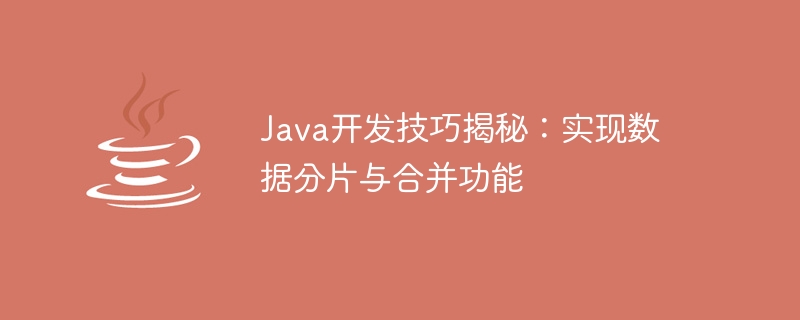 공개된 Java 개발 기술: 데이터 샤딩 및 병합 기능 구현