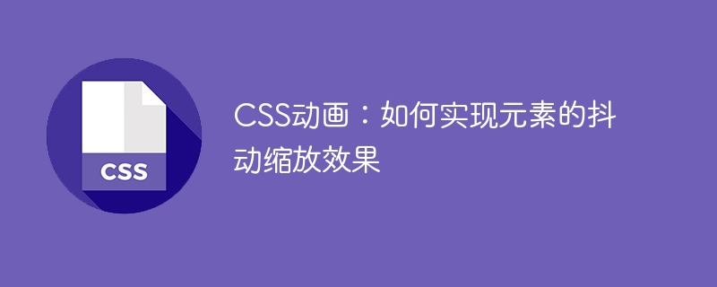 CSS 애니메이션: 요소의 흔들리는 확대/축소 효과를 얻는 방법