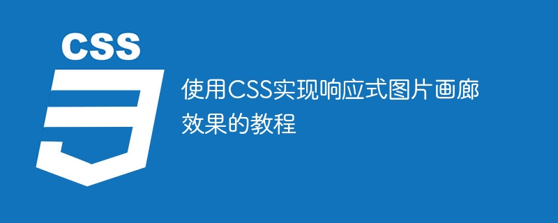 Tutorial zur Implementierung responsiver Bildergalerieeffekte mithilfe von CSS