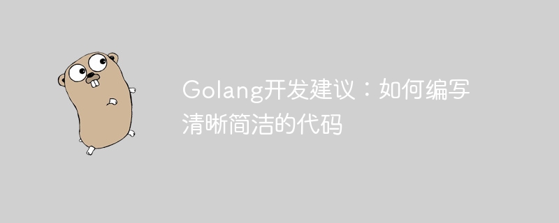 Golang開發建議：如何寫出清晰簡潔的程式碼