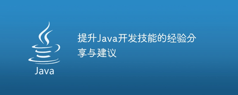 提升Java开发技能的经验分享与建议