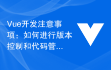Vue开发注意事项：如何进行版本控制和代码管理