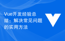 Vue开发经验总结：解决常见问题的实用方法