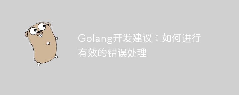 Golang开发建议：如何进行有效的错误处理