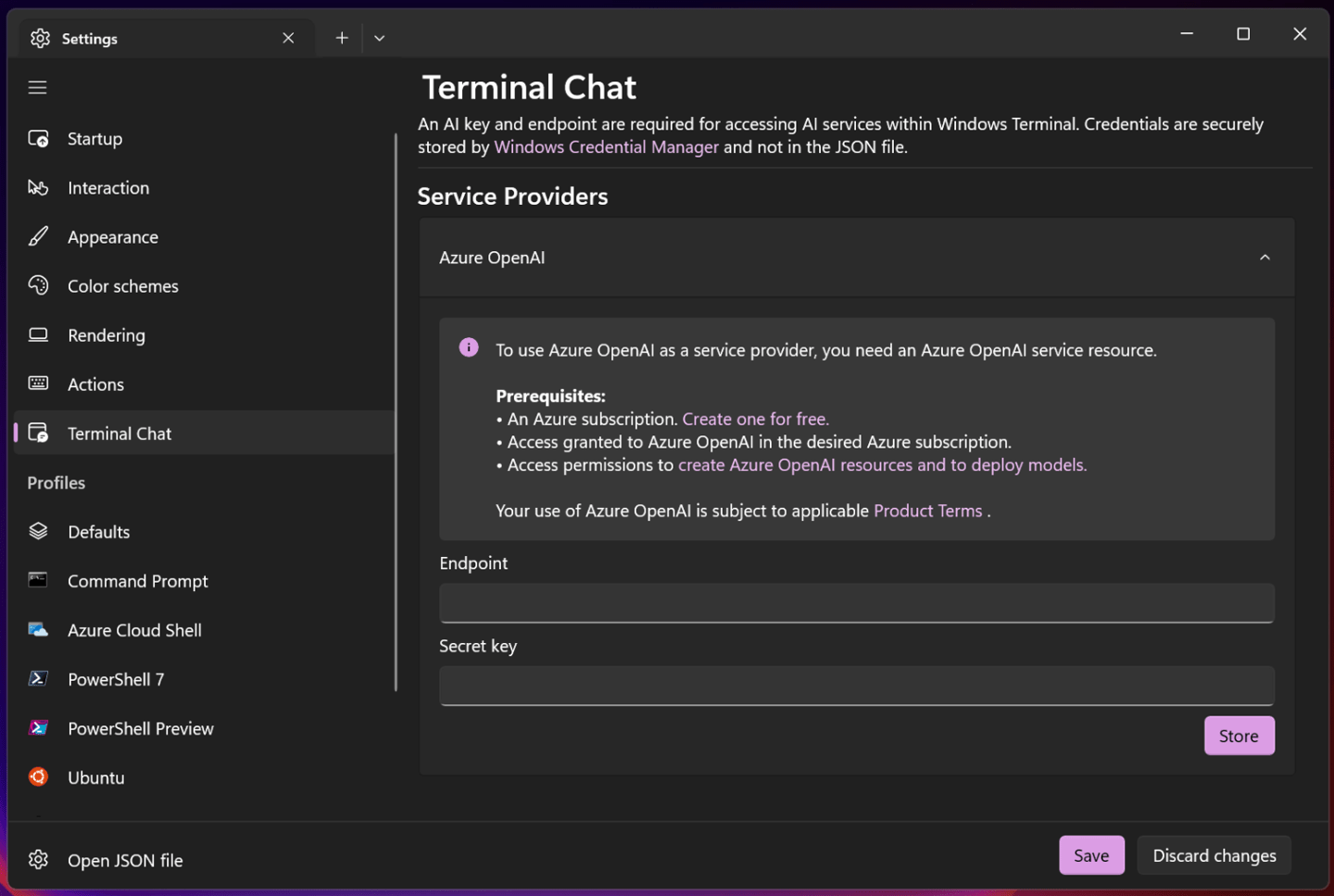 微软开源 Windows Terminal Canary AI 机器人功能