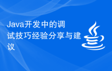 Java开发中的调试技巧经验分享与建议