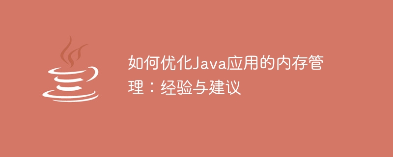 如何優化Java應用的記憶體管理：經驗與建議