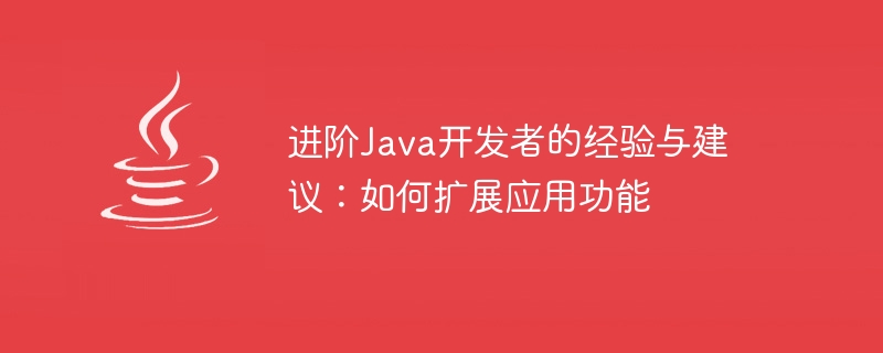 上級 Java 開発者の経験とアドバイス: アプリケーションの機能を拡張する方法