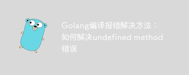 Golang编译报错解决方法：如何解决undefined method错误