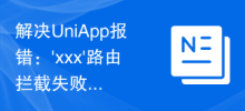 解决UniApp报错：'xxx'路由拦截失败的解决方法