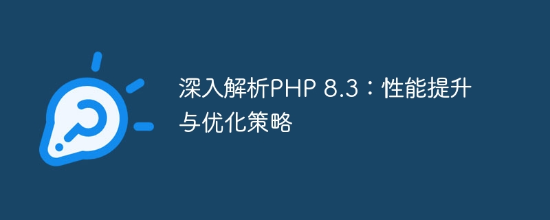 深入解析PHP 8.3：性能提升与优化策略