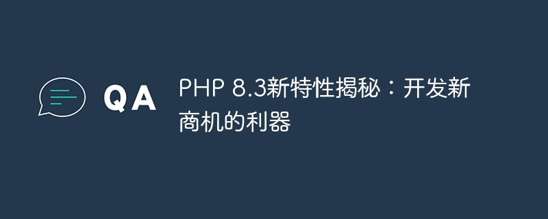 PHP 8.3新特性揭秘：开发新商机的利器