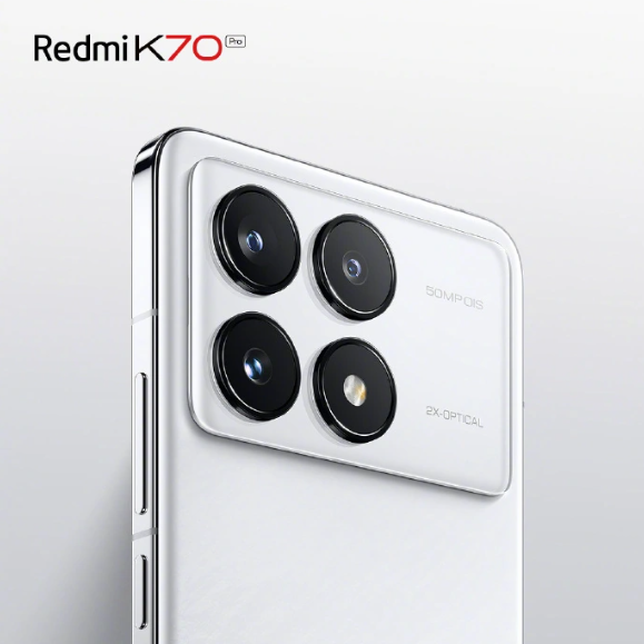 全新设计！Redmi K70 Pro采用晴雪纯白配色，仿佛冰川冰晶的视觉盛宴