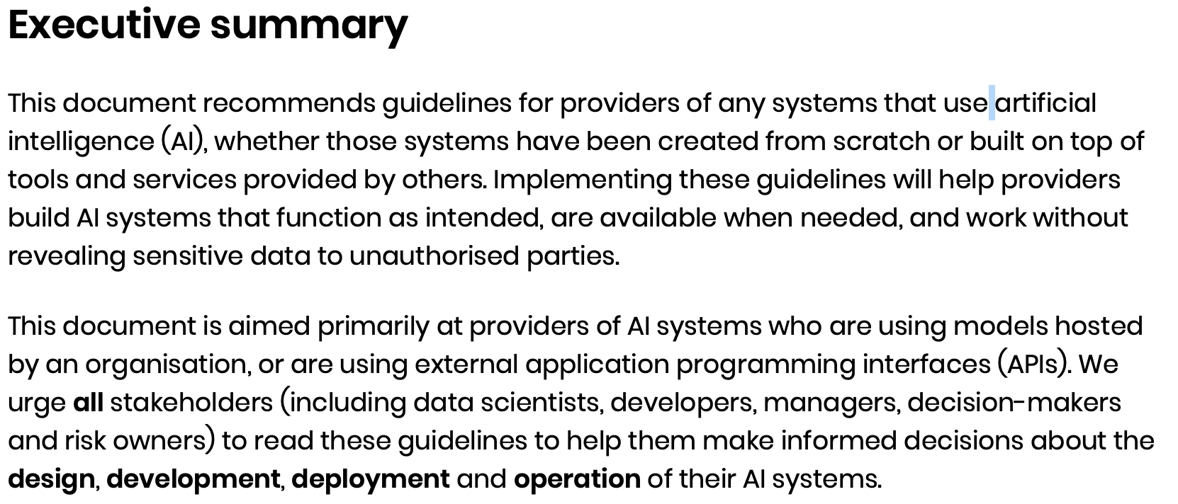 The United Kingdom, the United States and other countries jointly released the AI System Development Guidelines, which is billed as the worlds first relevant safety standard.