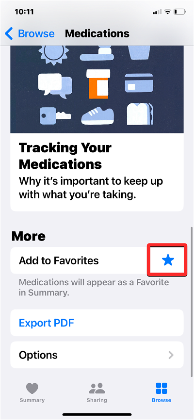 在iPhone上如何在“健康”App的“摘要”屏幕中展示您的药物信息