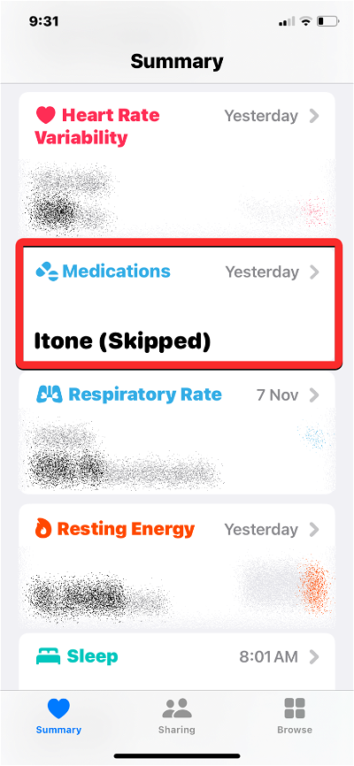 How to display your medication information in the Summary screen of the Health app on iPhone