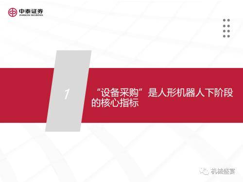 中泰證券：「設備採購」是人形機器人下階段行情的核心指標