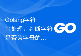 Golang 문자열 처리: 문자가 문자인지 확인하는 일반적인 방법