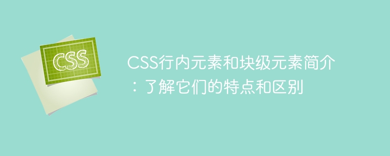 CSS 인라인 요소와 블록 수준 요소 소개: 특성과 차이점 이해