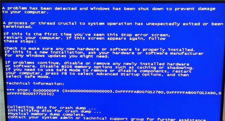 How to solve the problem of blue screen error code 0x000000f4 in win7 system