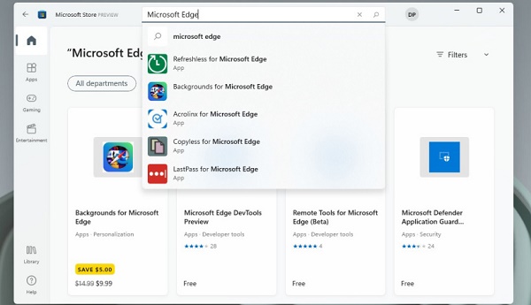 Edge浏览器现已上架win11应用商店 用户可一键下载安装