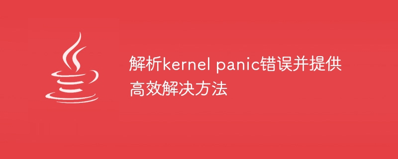 解析kernel panic错误并提供高效解决方法