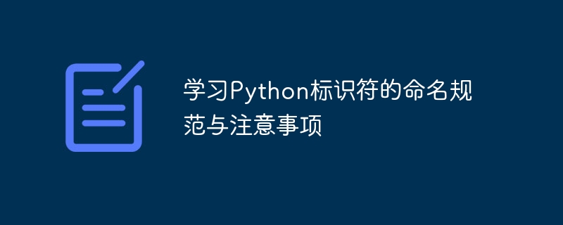 Python標識符的命名規範與注意事項學習指南