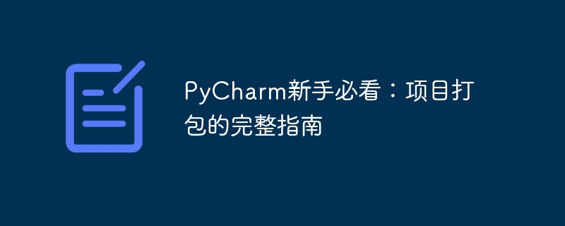 PyCharm新手必看：项目打包的完整指南