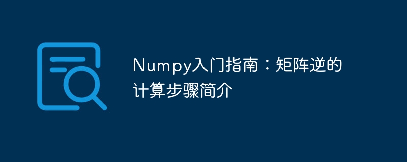 Numpy入门指南：矩阵逆的计算步骤简介