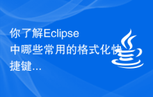 你了解Eclipse中哪些常用的格式化快捷键？