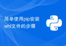 简单使用pip安装whl文件的步骤