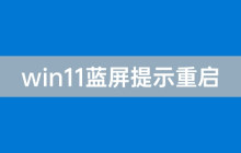 应对win11蓝屏提示重启的措施