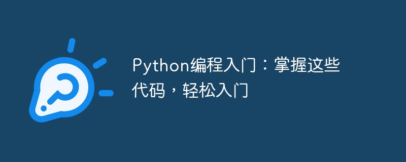 Python编程入门：掌握这些代码，轻松入门