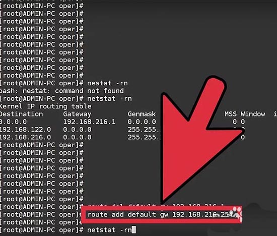 Quelle est la méthode pour modifier la passerelle par défaut du système Linux ?