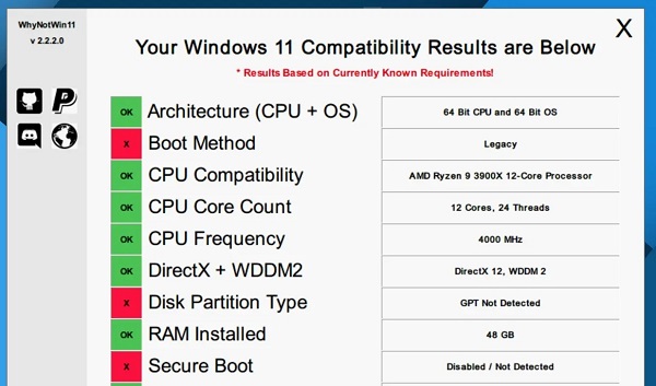 Comment vérifier si Win11 peut être mis à niveau