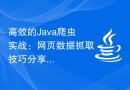 高效的Java爬虫实战：网页数据抓取技巧分享