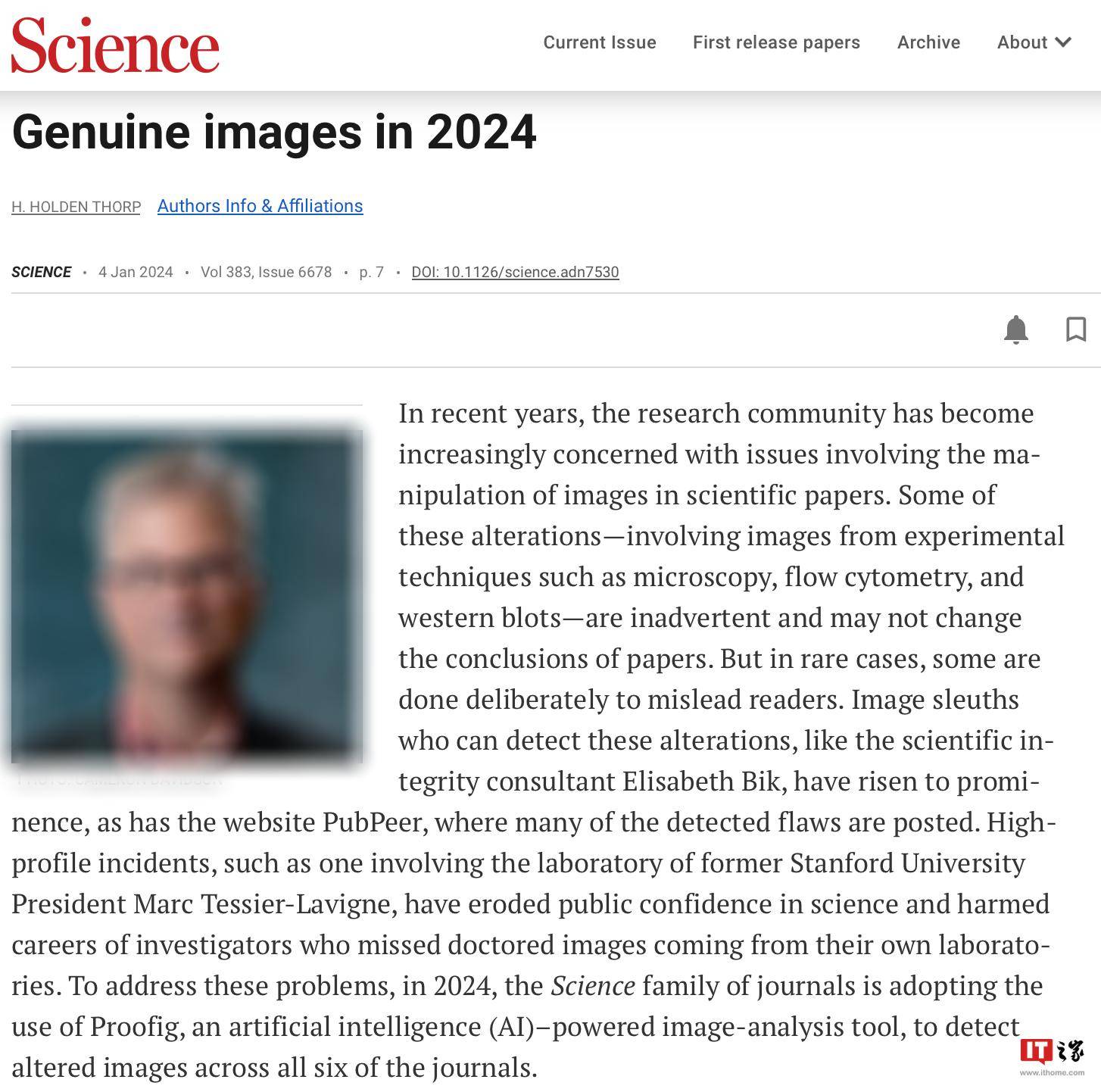 《Science》期刊引入 Proofig AI 检测图像欺诈，避免学术造假