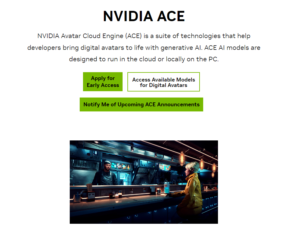 英伟达推出 NVIDIA ACE 服务，与米哈游、腾讯、网易等游戏公司合作开展 AI 数字人业务