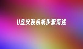 简要介绍U盘安装系统的步骤