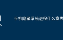手机的隐藏系统进程指的是什么？