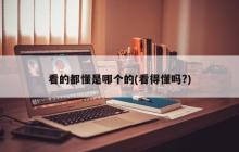 能解读出来的是哪一个？(可以理解吗？)