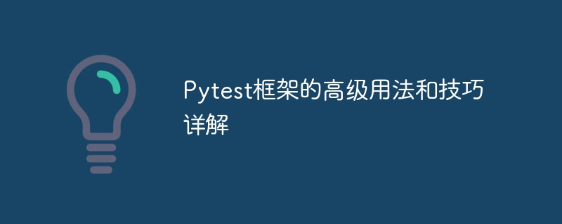 Pytest フレームワークの高度な使用法とテクニックの詳細な分析