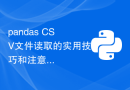 pandas CSV文件读取的实用技巧和注意事项
