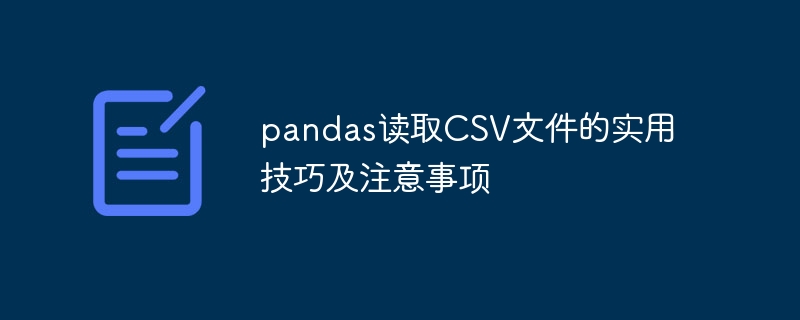 pandas读取csv文件的实用技巧及注意事项