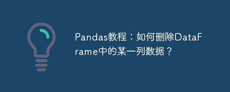 學習使用Pandas：刪除DataFrame中的一列資料的方法