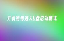 如何通过开机进入U盘启动模式