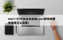 在Mac上设置微信的截图快捷键方法
