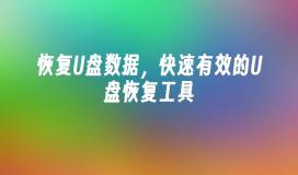 高效迅速的U盘数据恢复工具，有效恢复U盘数据