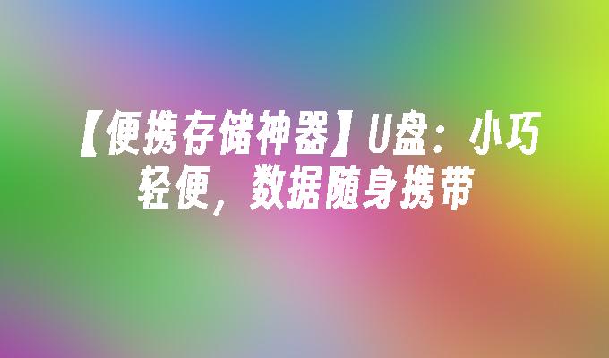 [휴대용 스토리지 아티팩트] U 디스크: 작고 가벼워서 데이터를 가지고 다닐 수 있습니다